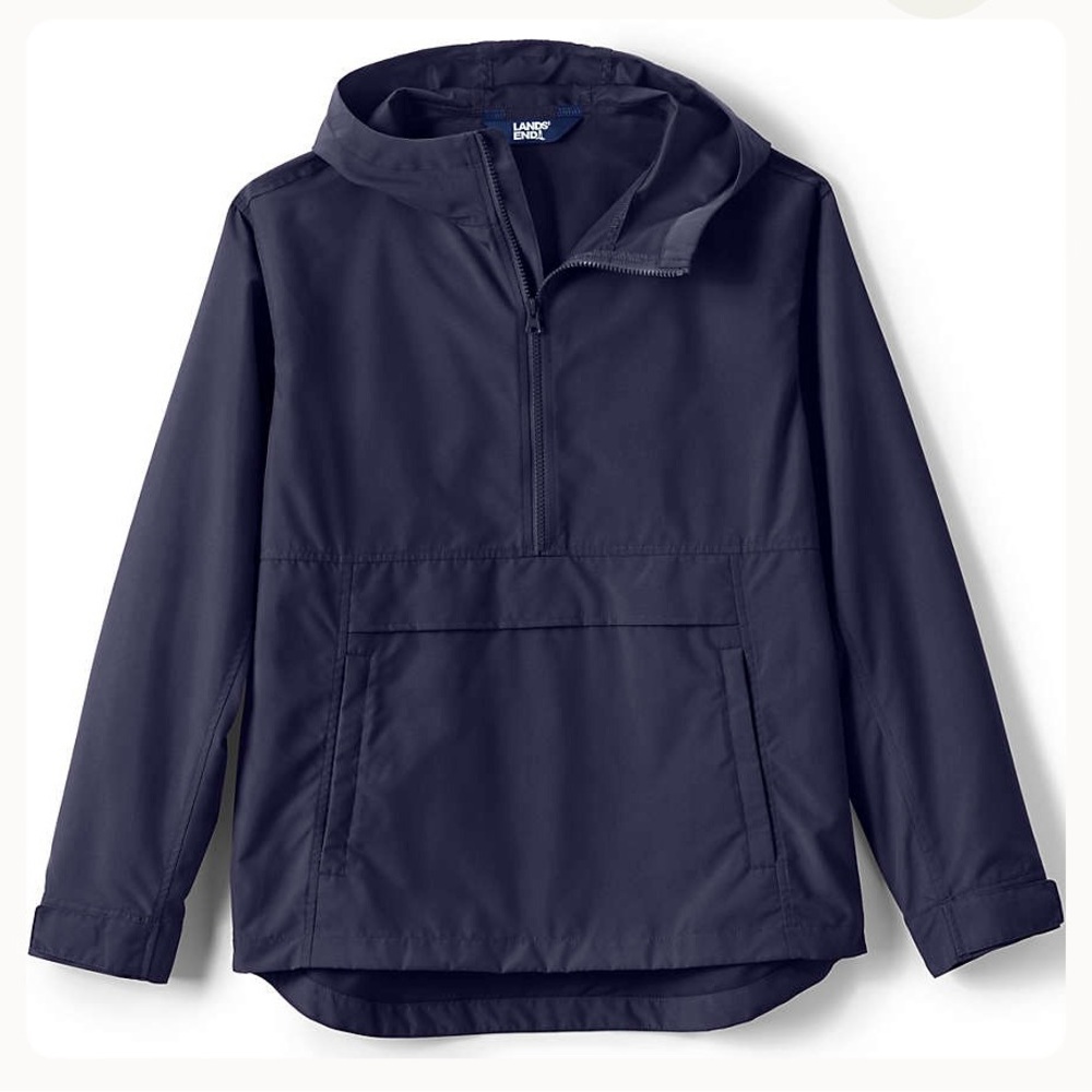 Lands End Unisex Navy Wind Anorak Jacket NEW Size S (34-36)